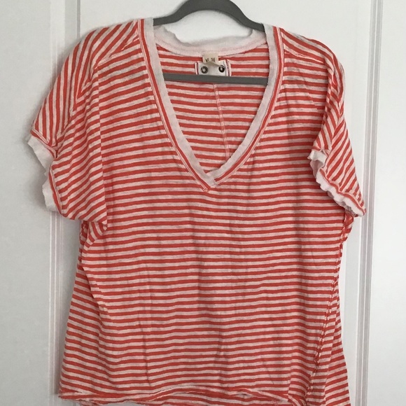 Free People Take Me striped tee top size M - Picture 3 of 5
